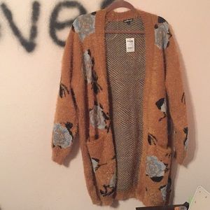 Fuzzy Blue Rose Sweater